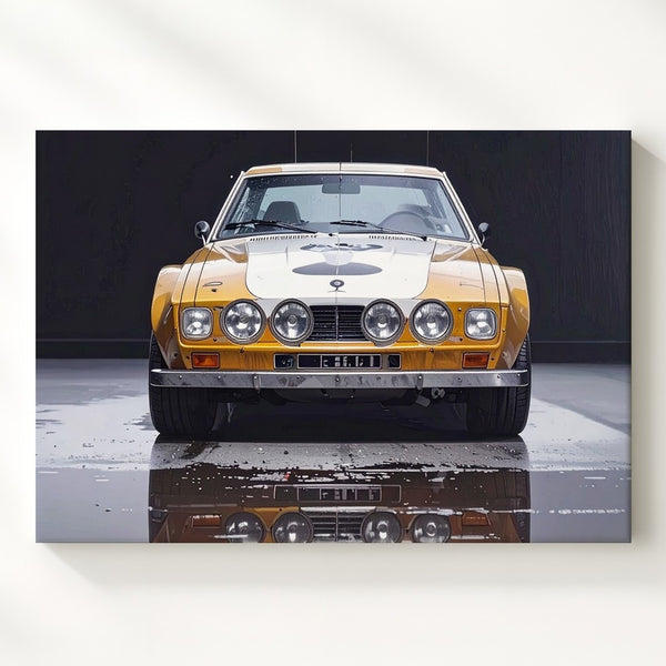 Rally Heritage Canvas – Front Portrait of Vintage Michelin-Liveried Car - Gifitto