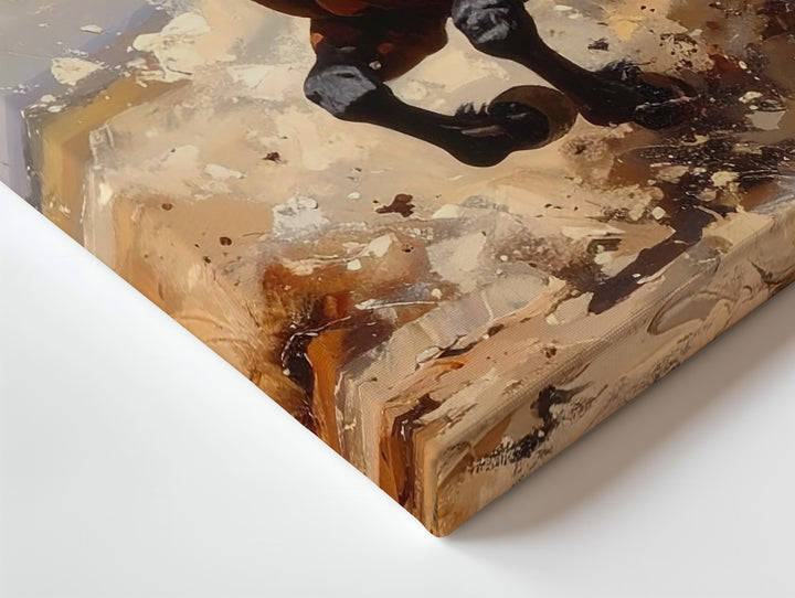 Explosive Gallop Canvas – Powerful Brown Horse in Motion - Gifitto