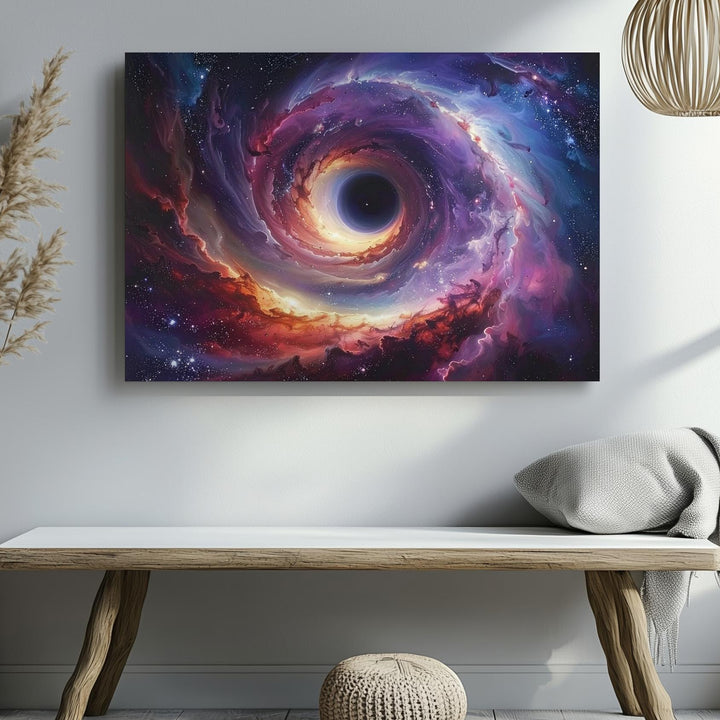 Galactic Vortex Canvas – Spiraling Cosmic Energy in Red, Purple & Blue - Gifitto