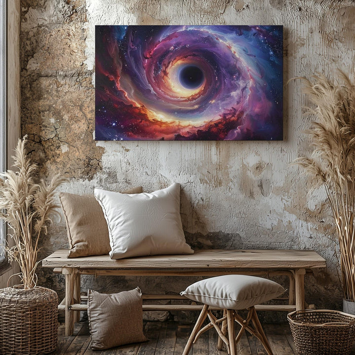 Galactic Vortex Canvas – Spiraling Cosmic Energy in Red, Purple & Blue - Gifitto