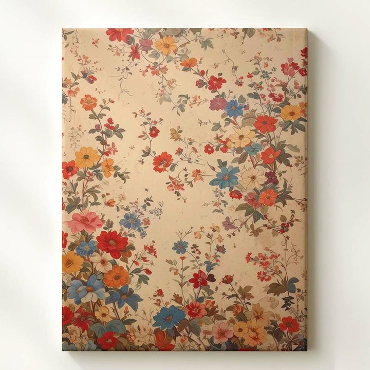 Vintage Floral Canvas – Timeless Blossom Wall Art in Soft Muted Tones - Gifitto