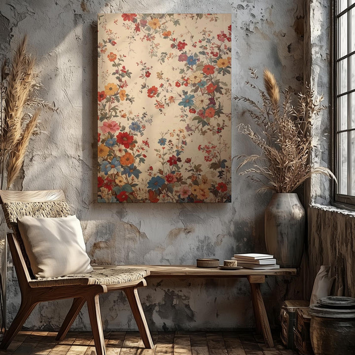 Vintage Floral Canvas – Timeless Blossom Wall Art in Soft Muted Tones - Gifitto