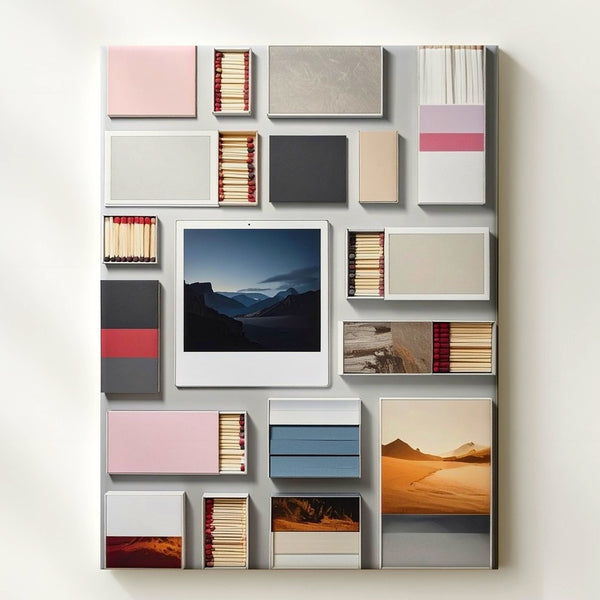 Analog Meets Digital Canvas – Pastel Stationery Flat-Lay with Black Tablet - Gifitto