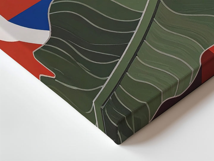 Modern Leaf & Geometry Canvas – Minimalist Abstract Nature-Inspired Art - Gifitto