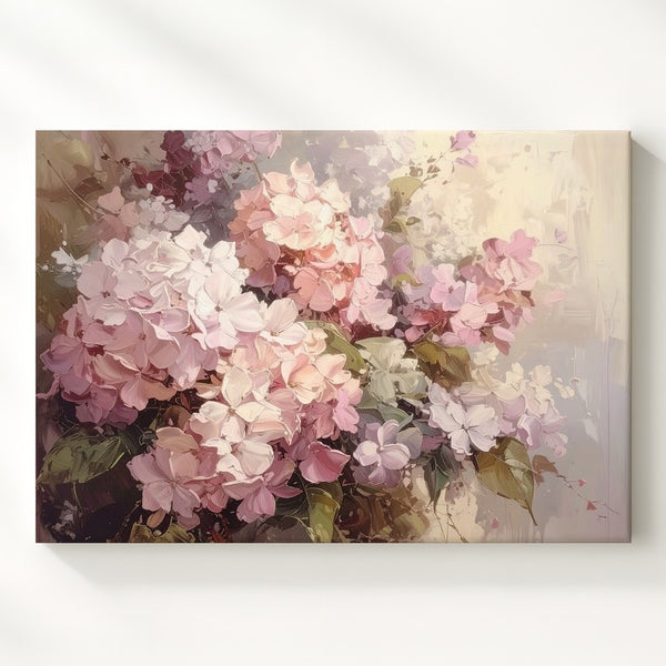 Blush Hydrangea Dream Canvas – Soft Abstract Floral Wall Art - Gifitto
