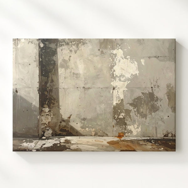 Concrete Wall Canvas – Abstract Art with Marks, Stains, and Textural Depth - Gifitto