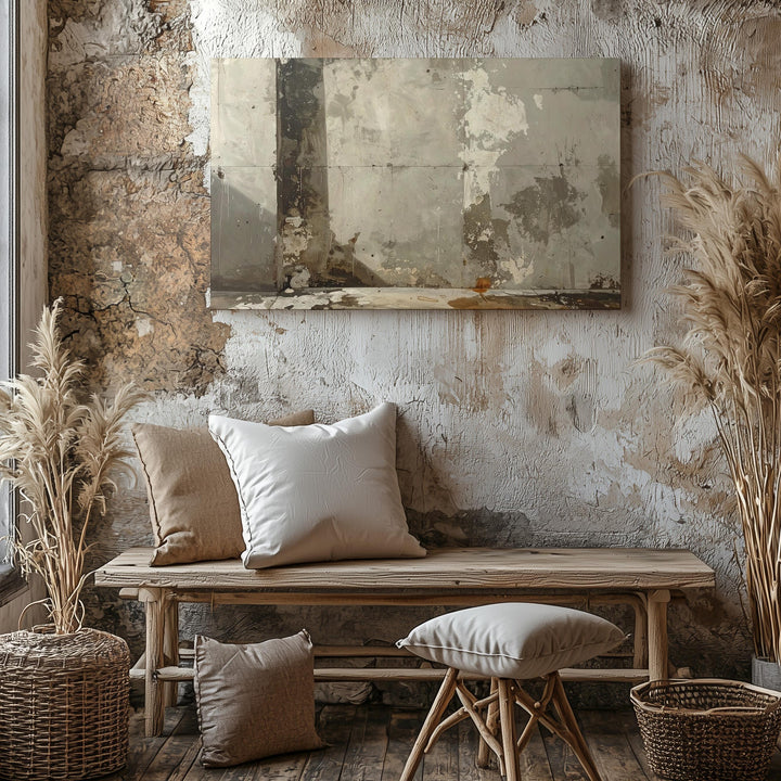 Concrete Wall Canvas – Abstract Art with Marks, Stains, and Textural Depth - Gifitto