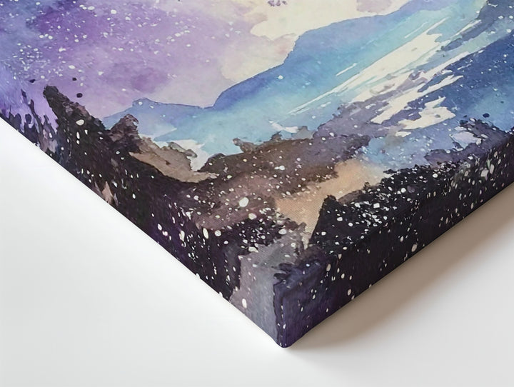 Watercolor Nebula Canvas – Soft Cosmic Abstract in Purple & Blue Tones - Gifitto