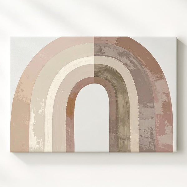 Minimalist Earthy Rainbow Canvas – Boho Nursery Wall Art - Gifitto