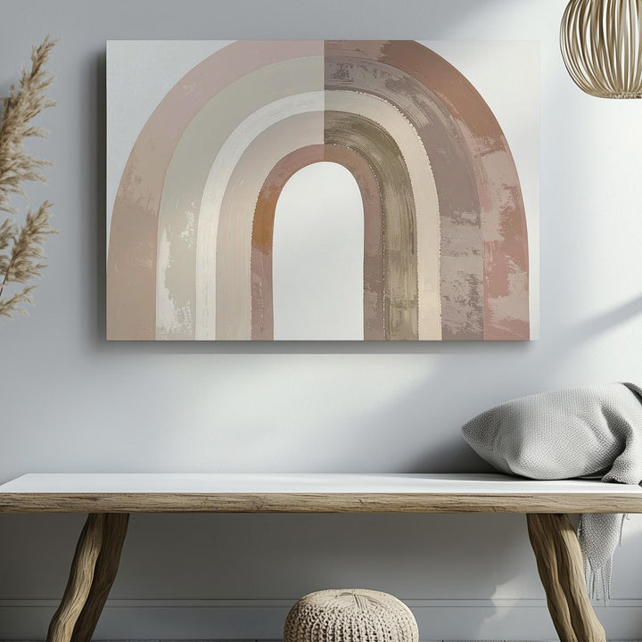 Minimalist Earthy Rainbow Canvas – Boho Nursery Wall Art - Gifitto