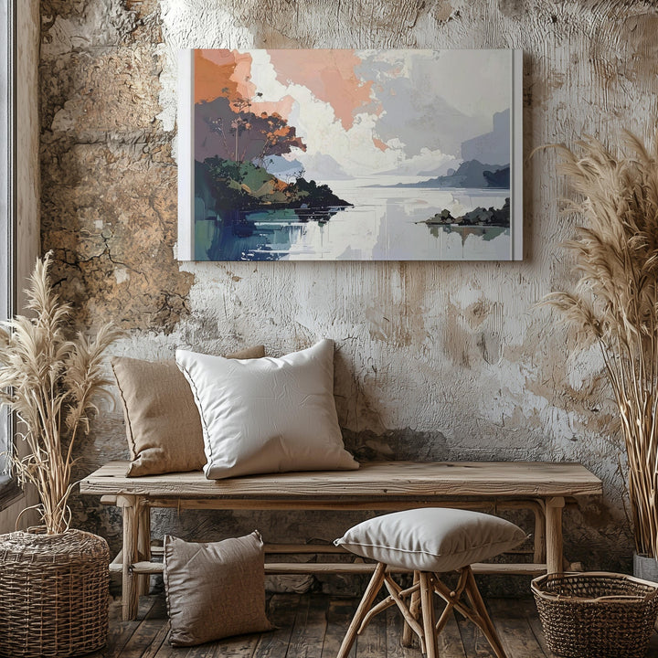 Serenity Fields Abstract Canvas – Soft Modern Color Harmony Art - Gifitto