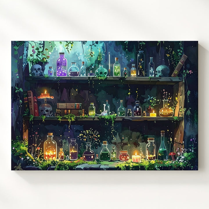 Enchanted Forest Apothecary Canvas – Whimsical Hidden Potion Workshop Wall Art - Gifitto