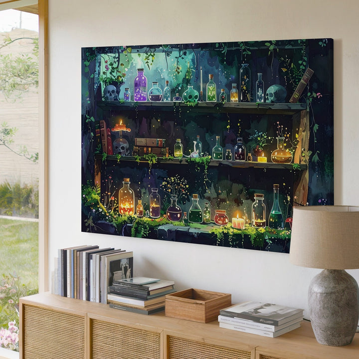 Enchanted Forest Apothecary Canvas – Whimsical Hidden Potion Workshop Wall Art - Gifitto