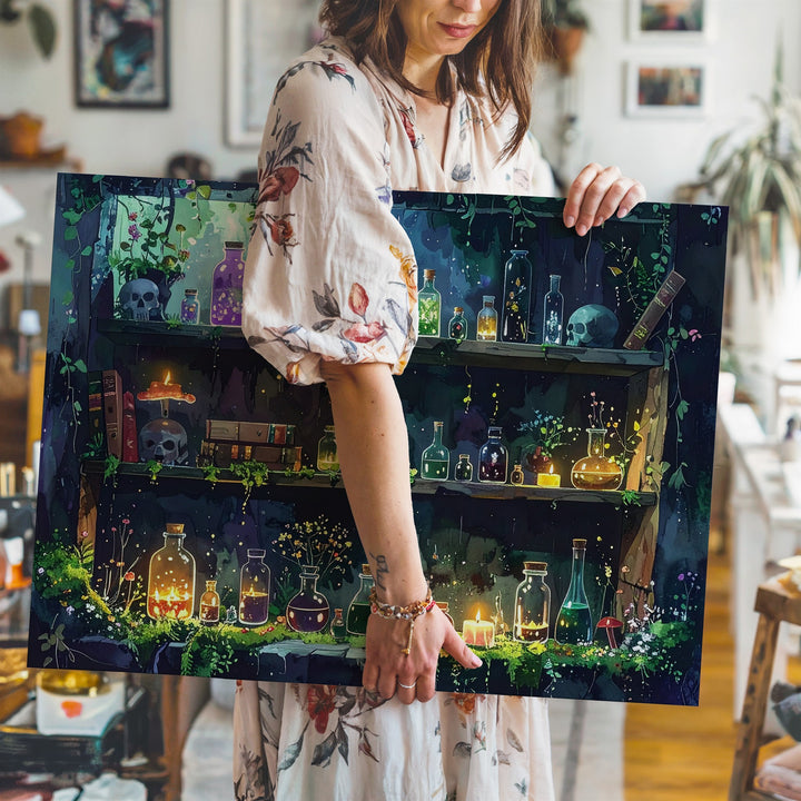 Enchanted Forest Apothecary Canvas – Whimsical Hidden Potion Workshop Wall Art - Gifitto