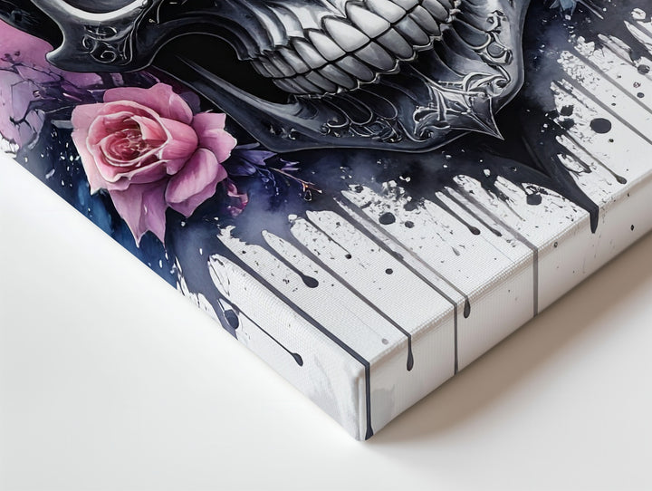 Ornamental Skull Canvas – Gothic Floral Surrealism Wall Art - Gifitto