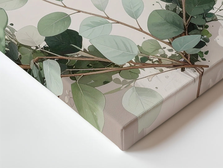 Heart-Shaped Eucalyptus Wreath Canvas – Minimal Botanical Wall Art - Gifitto