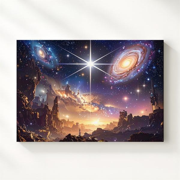 Infinite Galaxies Canvas – Deep Field Universe View with Starburst Flare - Gifitto