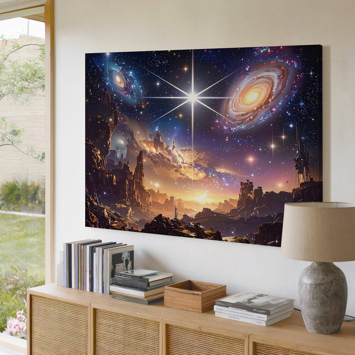 Infinite Galaxies Canvas – Deep Field Universe View with Starburst Flare - Gifitto