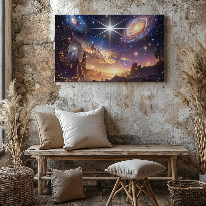 Infinite Galaxies Canvas – Deep Field Universe View with Starburst Flare - Gifitto