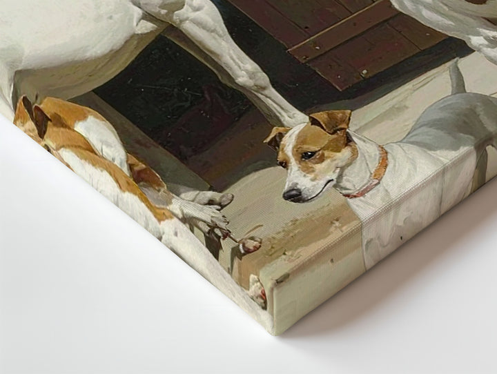 Heartwarming Horse and Dogs Canvas – Classical Equestrian Scene - Gifitto