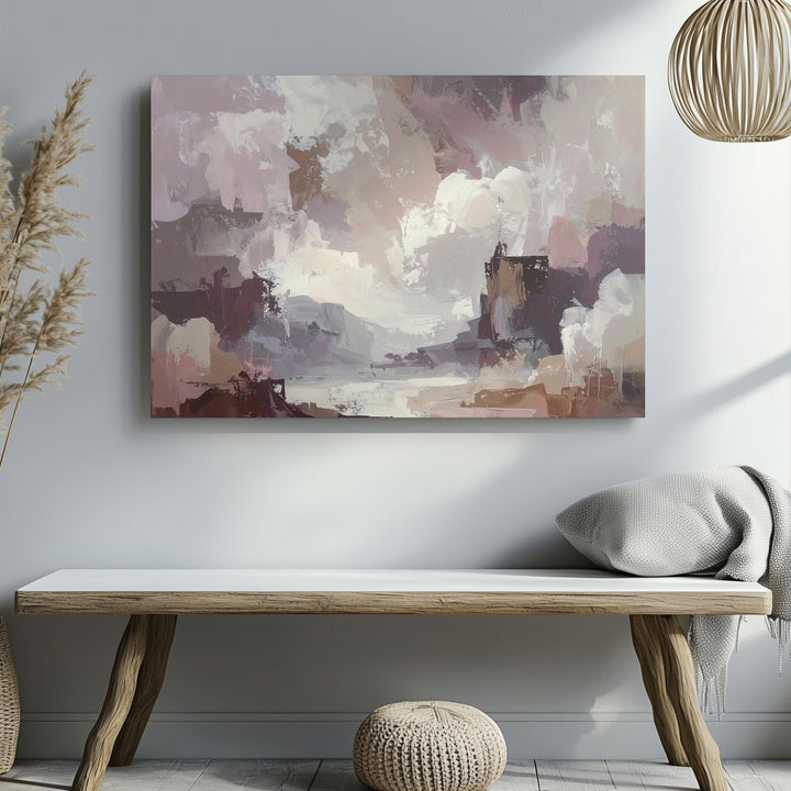 Ethereal Dream Canvas – Soft Abstract Art in Dusty Pink, Mauve, and Beige Tones - Gifitto