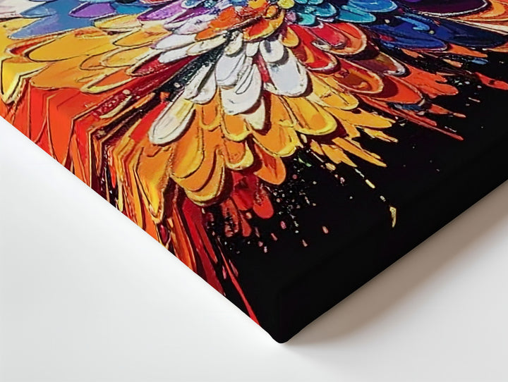 Color Burst on Black Canvas – Abstract Expressionist Explosion Wall Art - Gifitto