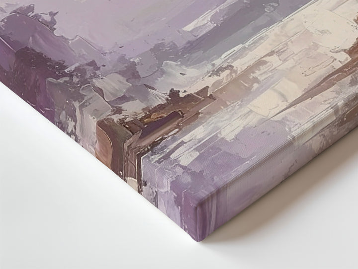Moody Mist Canvas – Abstract Art in Deep Mauve, Gray, and Soft Brushstrokes - Gifitto