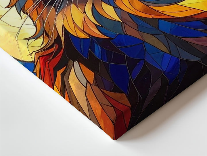 Regal Stained-Glass Cat Canvas – Mystical Feline Art Nouveau - Gifitto