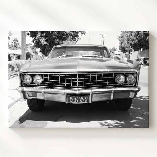 Vintage 1960s Cadillac Canvas – Classic American Car on Sunlit Street - Gifitto