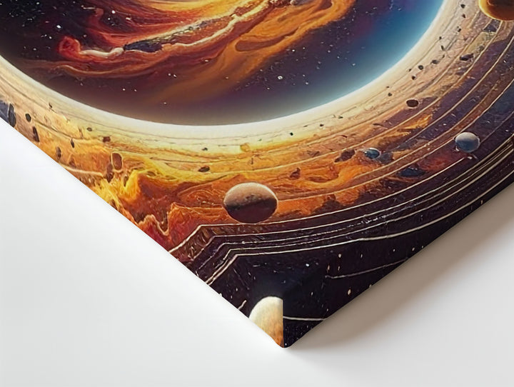 Celestial Spiral Portal Canvas – Vibrant Cosmic Rings & Wormhole Concept Art - Gifitto