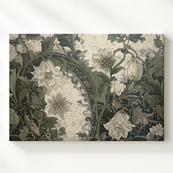 Vintage Botanical Pattern Canvas – Art Nouveau-Inspired Floral Wall Art - Gifitto