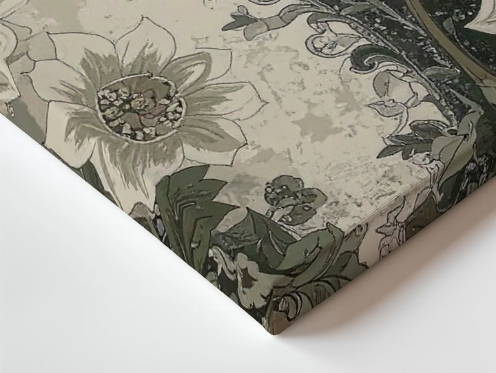 Vintage Botanical Pattern Canvas – Art Nouveau-Inspired Floral Wall Art - Gifitto