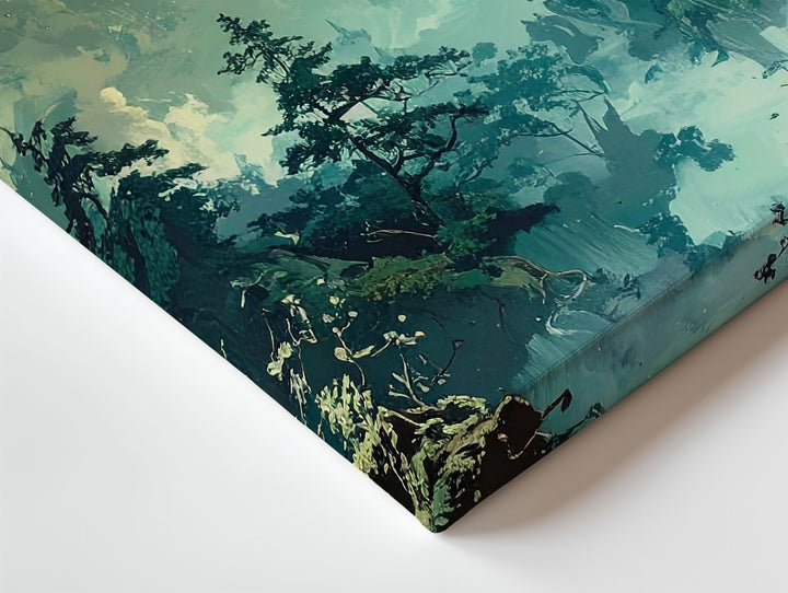 Moonlit Dragon Flight Canvas – Mystical Night Forest Fantasy Wall Art - Gifitto