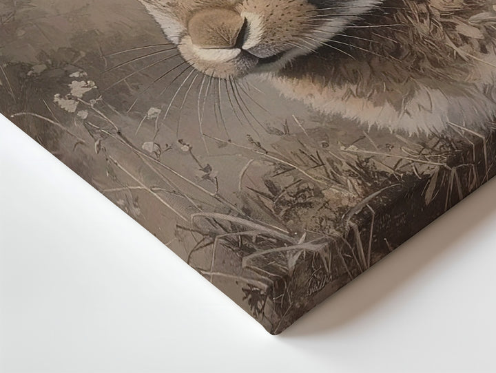Minimalist Sepia Rabbit Canvas – Dreamlike Portrait with Soft Tones - Gifitto