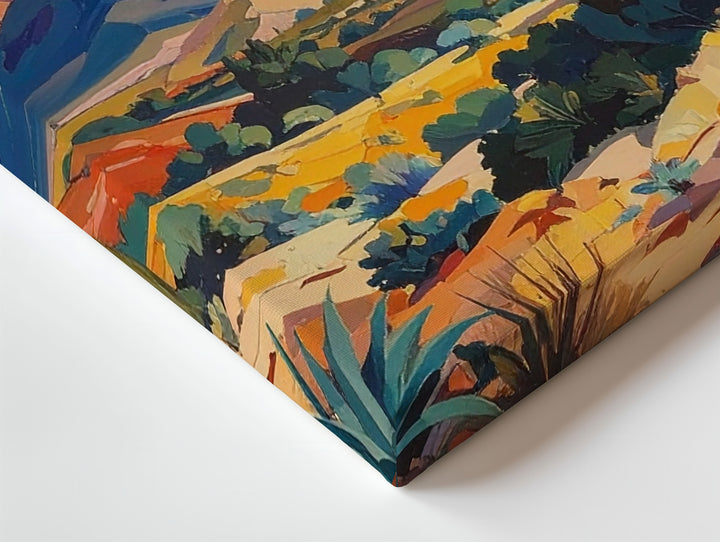 Impressionist Dreamscape Canvas – Vivid Mountain & Swirling Sky Wall Art - Gifitto