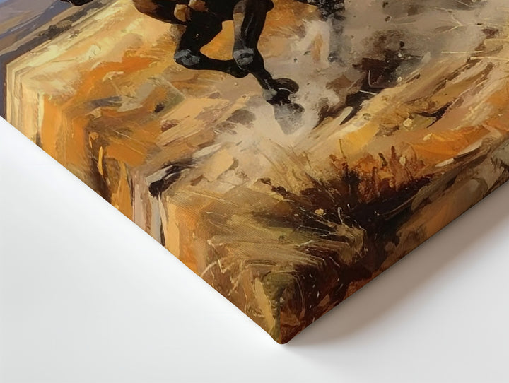 Wild Gallop Canvas – Impressionistic Horses in Desert Landscape - Gifitto
