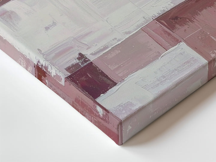 Soft Geometry Canvas – Minimalist Abstract Art in Light Pink, Dusty Rose, and White - Gifitto