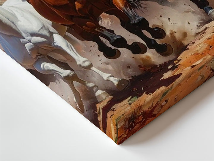 Panoramic Galloping Horses Canvas – Dramatic Sunset Run - Gifitto