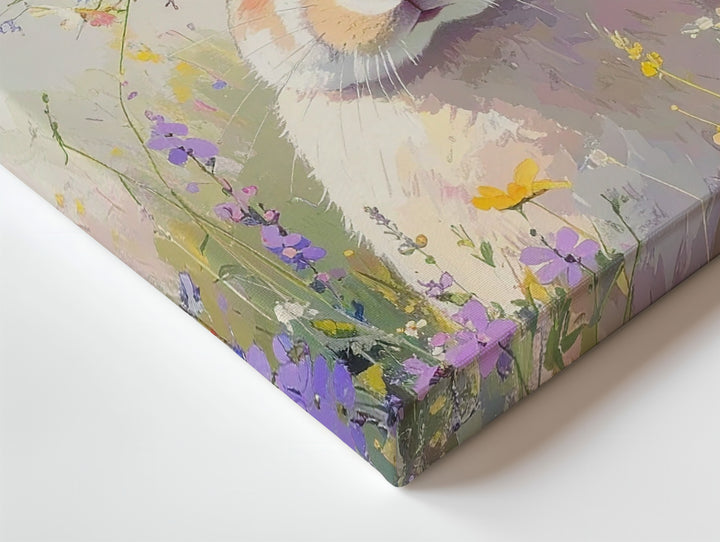 Floral Crown Rabbit Canvas – Playful Bunny with Multicolored Wildflowers - Gifitto