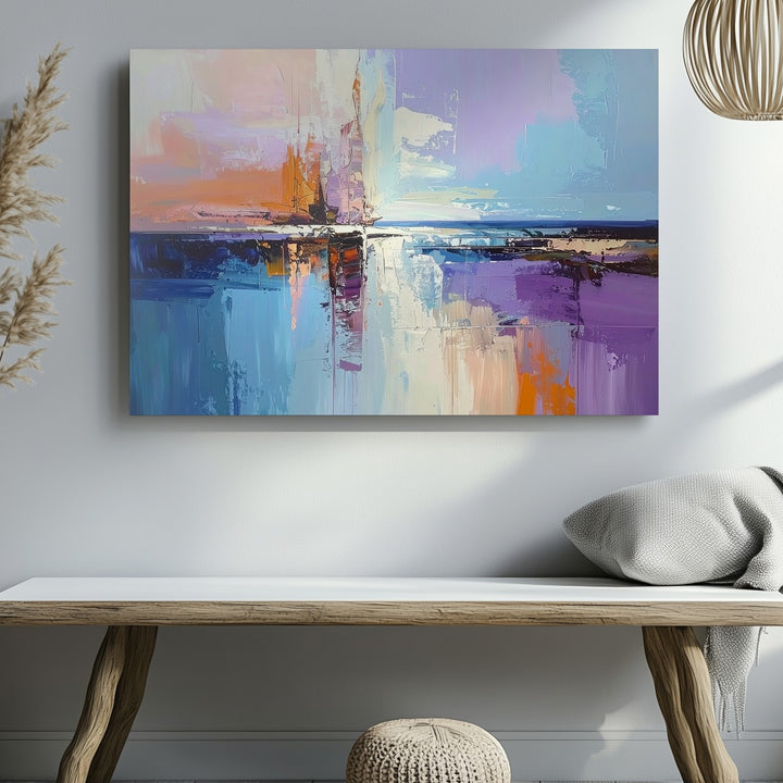 Dreamscape Pastel Canvas – Abstract Serene Seascape Wall Art - Gifitto