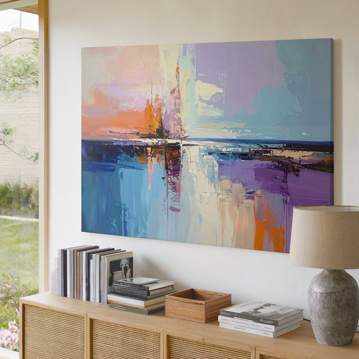 Dreamscape Pastel Canvas – Abstract Serene Seascape Wall Art - Gifitto