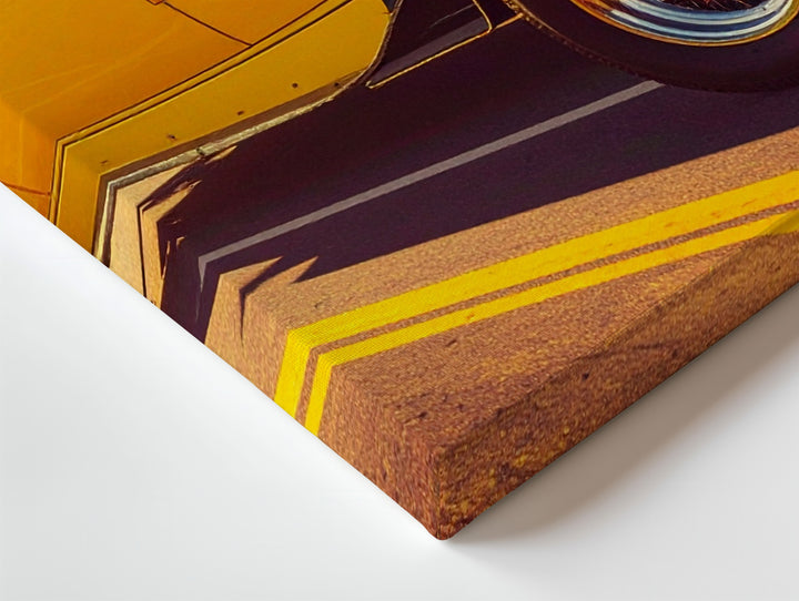 Bright Yellow Vintage Hot Rod Canvas – Classic Americana Custom Car Art - Gifitto
