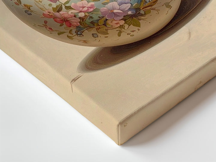 Floral Easter Egg Canvas – Delicate Pastel Design with Intricate Patterns - Gifitto