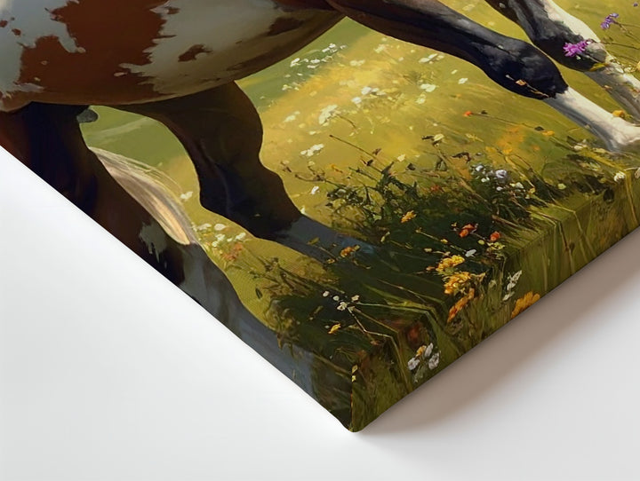 Majestic Highland Horse Canvas – Sunlit Meadow Equestrian Art - Gifitto