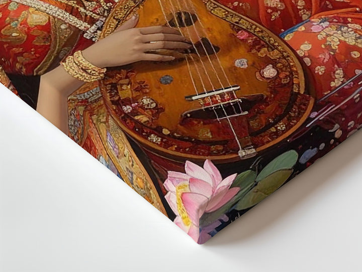 Celestial Sitarist Canvas – Traditional Indian Music & Spiritual Night Wall Art - Gifitto