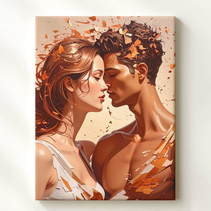 Embrace of Souls Canvas – Surreal Love & Transformation Art - Gifitto