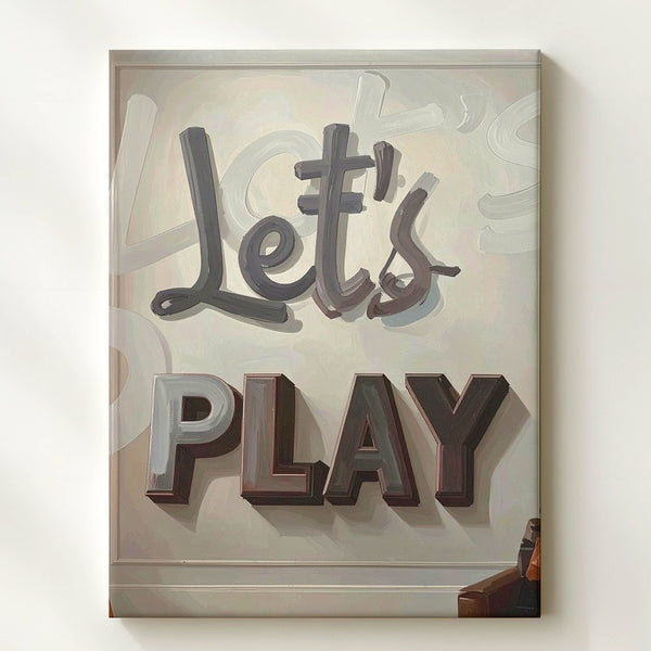 Let’s PLAY Canvas – Bold Typographic Gaming Wall Art - Gifitto