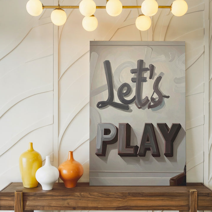 Let’s PLAY Canvas – Bold Typographic Gaming Wall Art - Gifitto