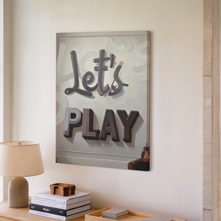 Let’s PLAY Canvas – Bold Typographic Gaming Wall Art - Gifitto