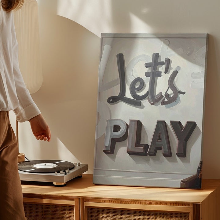 Let’s PLAY Canvas – Bold Typographic Gaming Wall Art - Gifitto